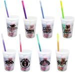 DA70817 17 oz. Rainbow Confetti Mood Cup with Straw Lid Set and Custom Imprint